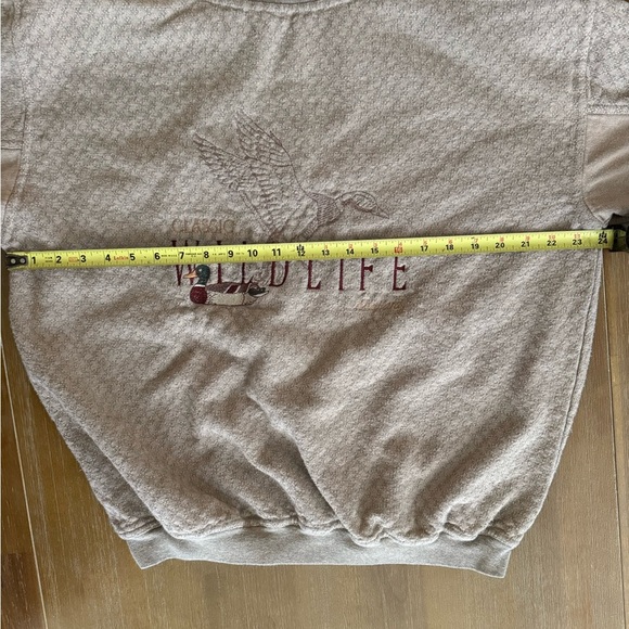 Vintage Boundry Line Embroidered Duck Mallory Crew Neck Sweatshirt Large Tan - Picture 8 of 10